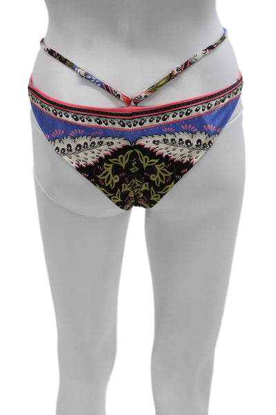 Agua Bendita Womens Floral Multicolor Polyester Bikini Top Size S