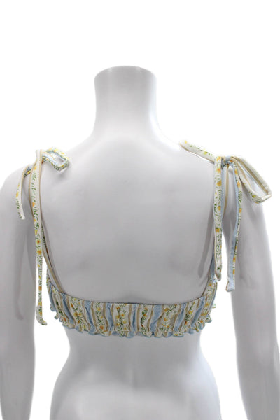 We Wore What Women Bikini Top Multicolor Striped Nylon Size S
