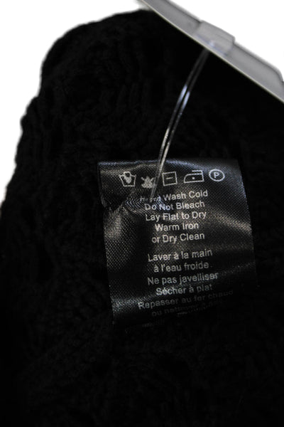 Heartloom Womens Cardigan Black Striped Acrylic Long Sleeve Round Neck Size XS