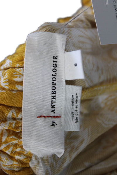 Anthropologie Womens Cropped Floral Viscose Pull On Pants Size S