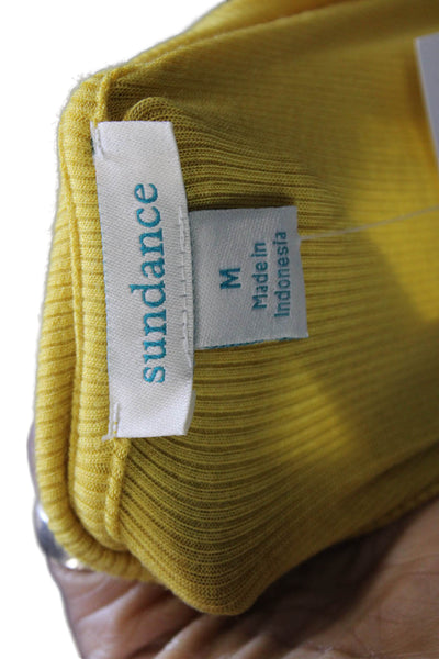 Sundance Womens Yellow Micromodal Henley Button Long Sleeve T-Shirt Size M
