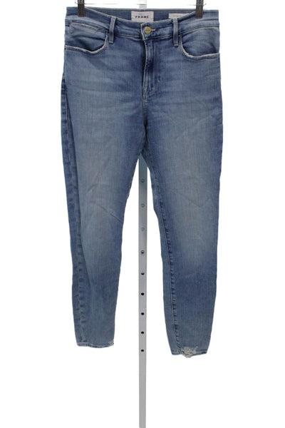 Frame Women Skinny Blue Jeans Mid Rise Cotton Size 28