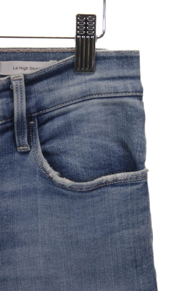 Frame Women Skinny Blue Jeans Mid Rise Cotton Size 28