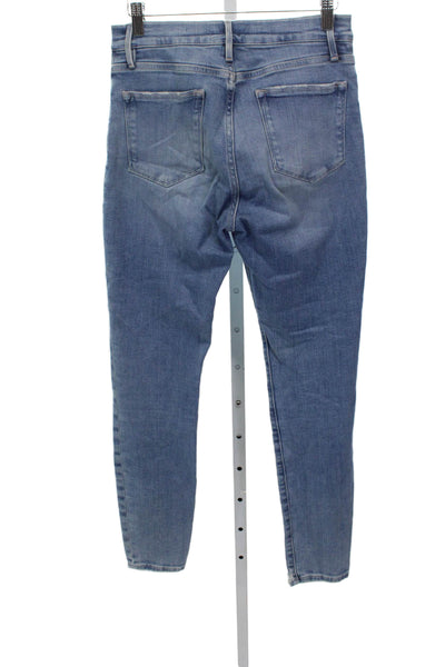 Frame Women Skinny Blue Jeans Mid Rise Cotton Size 28
