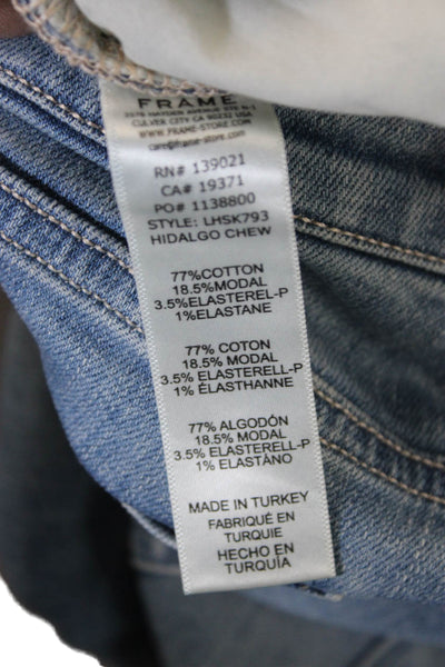 Frame Women Skinny Blue Jeans Mid Rise Cotton Size 28