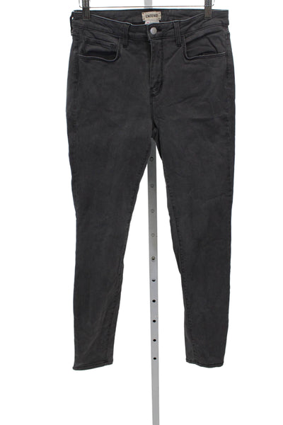 L'Agence Women Skinny Gray Jeans Cotton Blend Low Rise Size 28