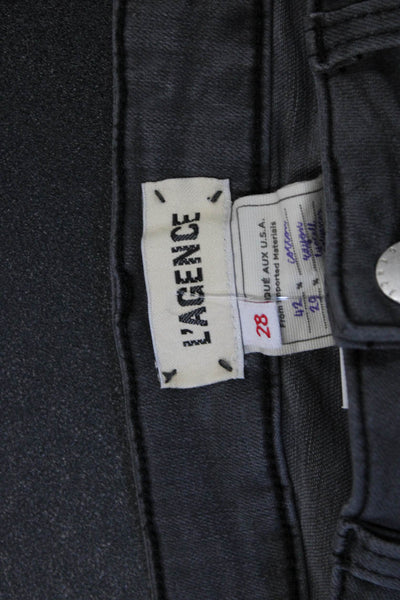 L'Agence Women Skinny Gray Jeans Cotton Blend Low Rise Size 28