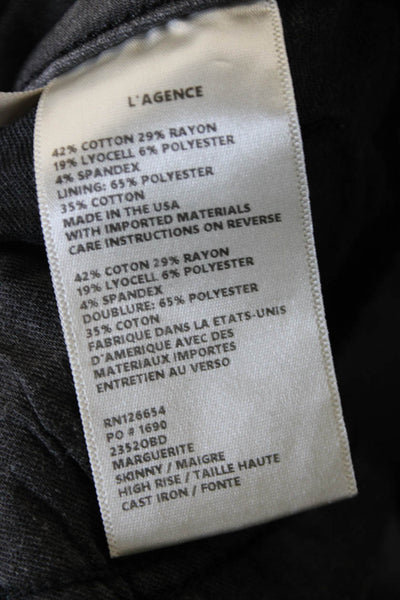 L'Agence Women Skinny Gray Jeans Cotton Blend Low Rise Size 28