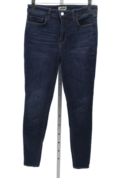 L'Agence Women Skinny Jeans Blue High Rise Cotton Button Size 28