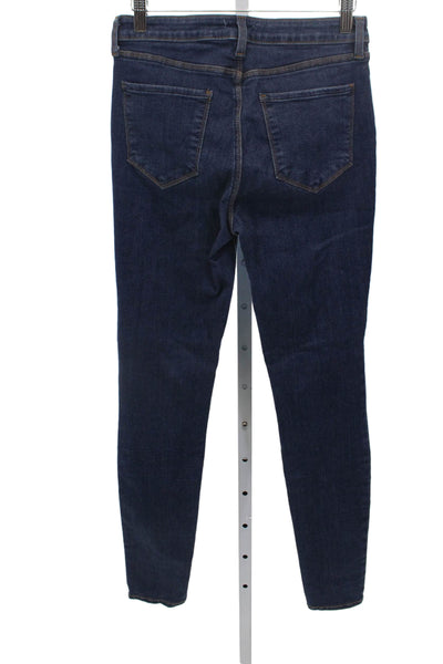 L'Agence Women Skinny Jeans Blue High Rise Cotton Button Size 28