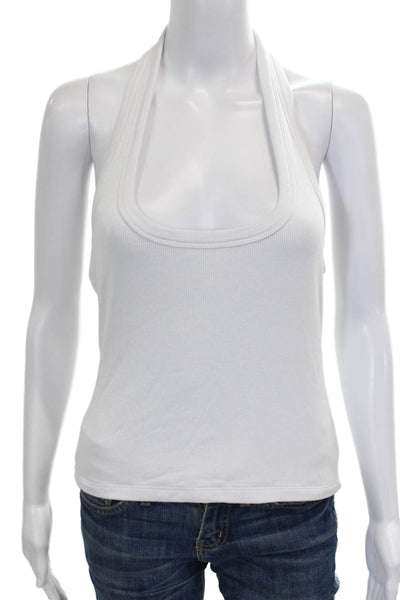 LNA Women Basic Halter Sleeveless White Rayon Tank Size L