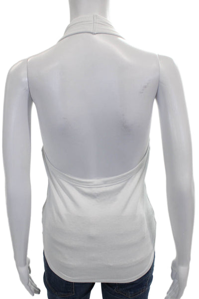 LNA Women Basic Halter Sleeveless White Rayon Tank Size L