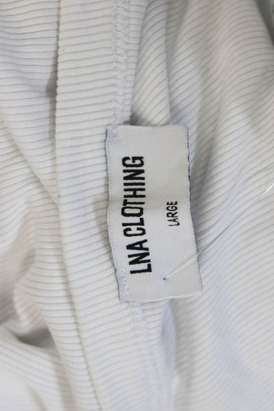 LNA Women Basic Halter Sleeveless White Rayon Tank Size L