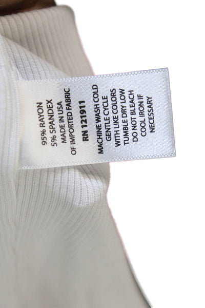 LNA Women Basic Halter Sleeveless White Rayon Tank Size L