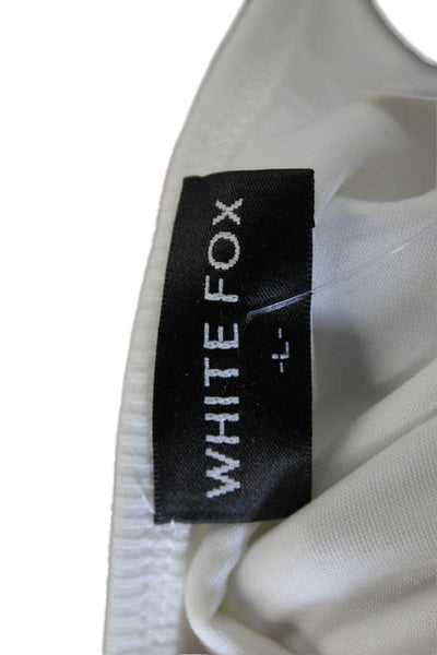 White Fox Womens Basic White Sleeveless Scoop Neck Tank Size L