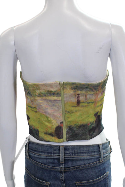Edikted Women Cropped Tank Square Neck Multicolor Zip Polyester Size L