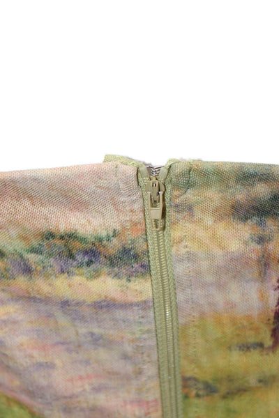 Edikted Women Cropped Tank Square Neck Multicolor Zip Polyester Size L