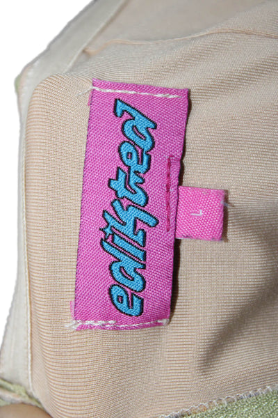Edikted Women Cropped Tank Square Neck Multicolor Zip Polyester Size L