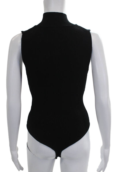House of Harlow 1960 Women Sleeveless Mock Neck Viscose Bodysuit Black Size L