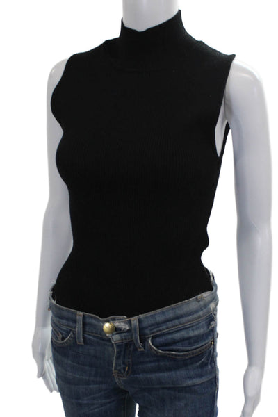 House of Harlow 1960 Women Sleeveless Mock Neck Viscose Bodysuit Black Size L
