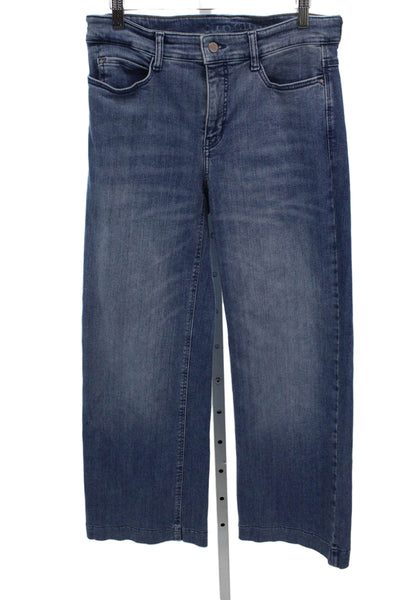 Dream Jeans Womens Wide Leg Jeans Blue High Rise Cotton Blend Button Size 30