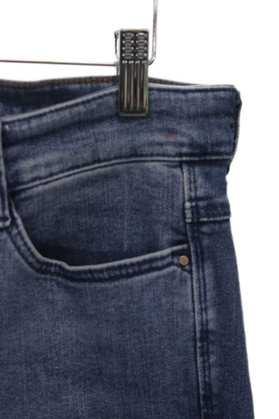 Dream Jeans Womens Wide Leg Jeans Blue High Rise Cotton Blend Button Size 30