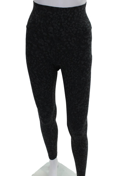 Lululemon Womens Black Animal Print Ankle Leggings Nylon Size 4