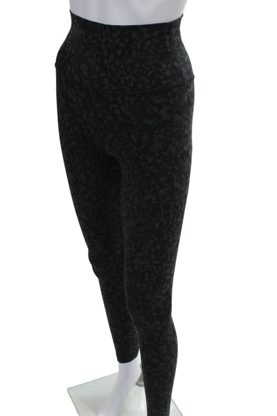 Lululemon Womens Black Animal Print Ankle Leggings Nylon Size 4