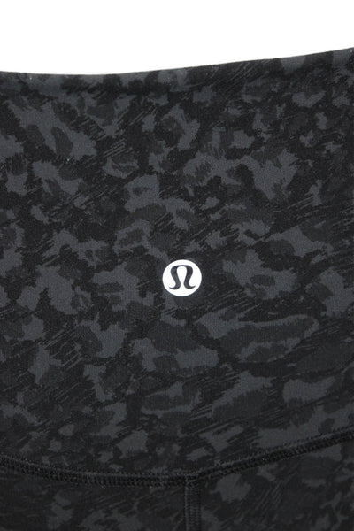 Lululemon Womens Black Animal Print Ankle Leggings Nylon Size 4
