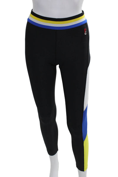PE Nation Women Ankle Leggings Multicolor Colorblock Polyester Pull On Size L