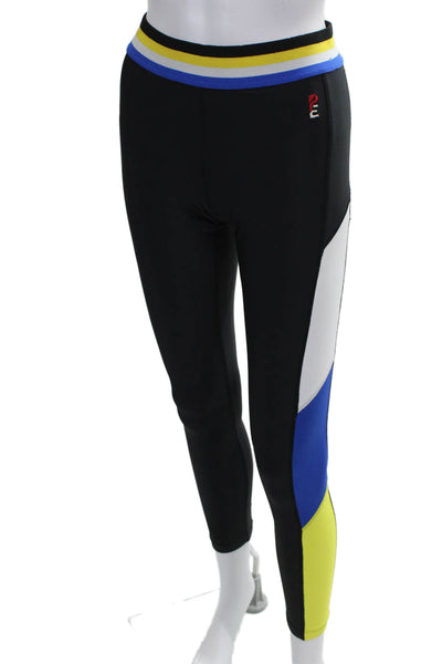 PE Nation Women Ankle Leggings Multicolor Colorblock Polyester Pull On Size L