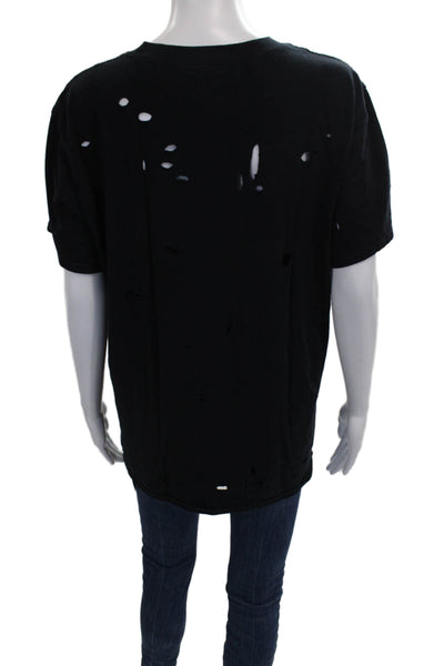 Hudson Women Black Cotton Tunic Crew Neck Short Sleeve Size S