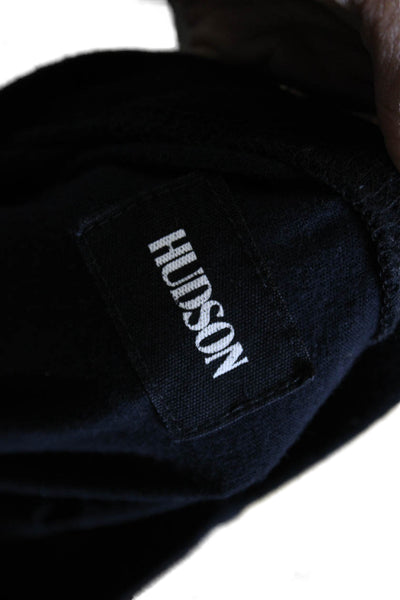 Hudson Women Black Cotton Tunic Crew Neck Short Sleeve Size S