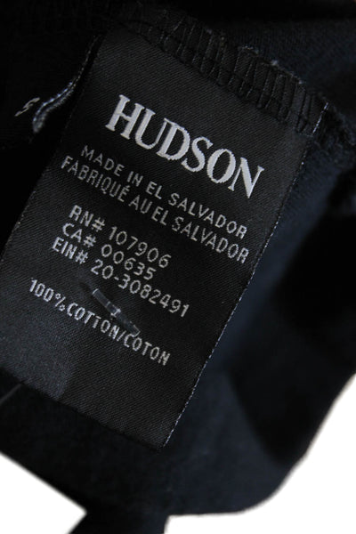 Hudson Women Black Cotton Tunic Crew Neck Short Sleeve Size S