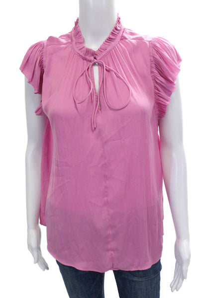 Current Air Womens Basic Sleeveless High Neck Pink Polyester Blouse Size M