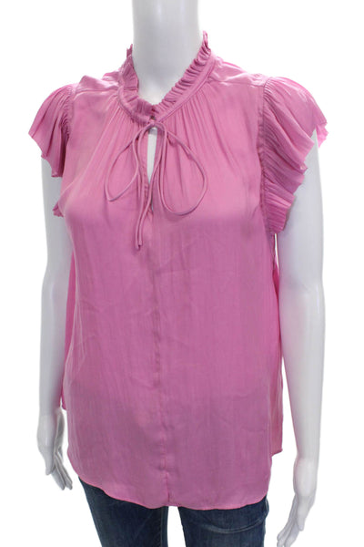 Current Air Womens Basic Sleeveless High Neck Pink Polyester Blouse Size M