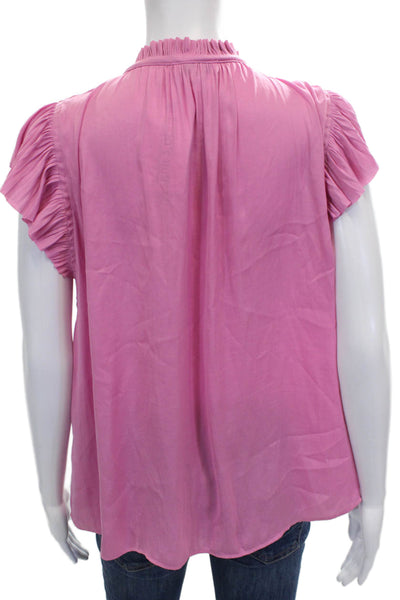Current Air Womens Basic Sleeveless High Neck Pink Polyester Blouse Size M