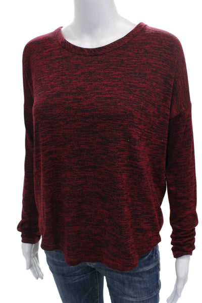 Rag & Bone Women Basic Long Sleeve T-Shirt Red Crew Neck Size S