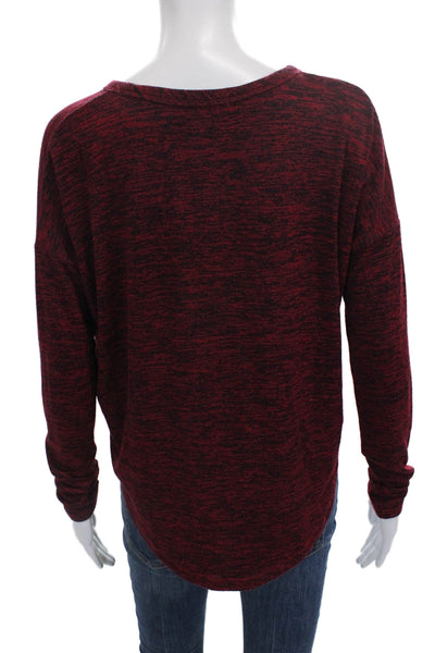 Rag & Bone Women Basic Long Sleeve T-Shirt Red Crew Neck Size S