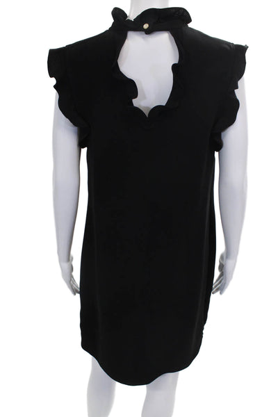 Alice And Trixie Womens Shift Dress Black High Neck Sleeveless Button Size M