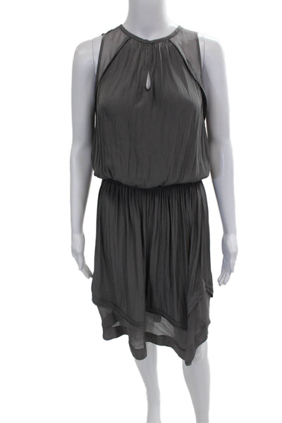 Ramy Brook Womens Petite Blouson Dress Gray Sleeveless Polyester Size XS