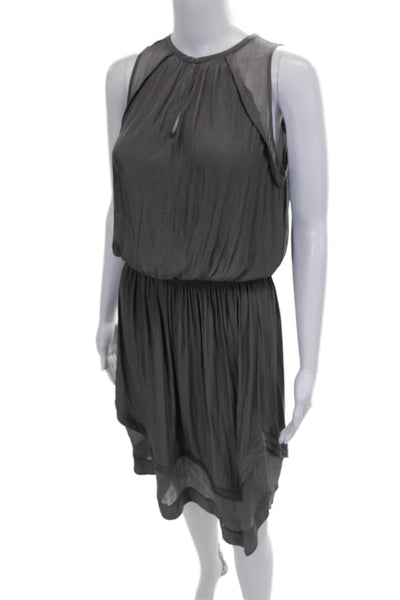 Ramy Brook Womens Petite Blouson Dress Gray Sleeveless Polyester Size XS