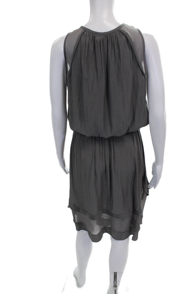 Ramy Brook Womens Petite Blouson Dress Gray Sleeveless Polyester Size XS