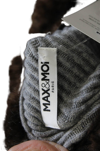 Max & Moi Women Merino Wool Cape Sweater Gray Cowl Neck 3/4 Sleeve Size One