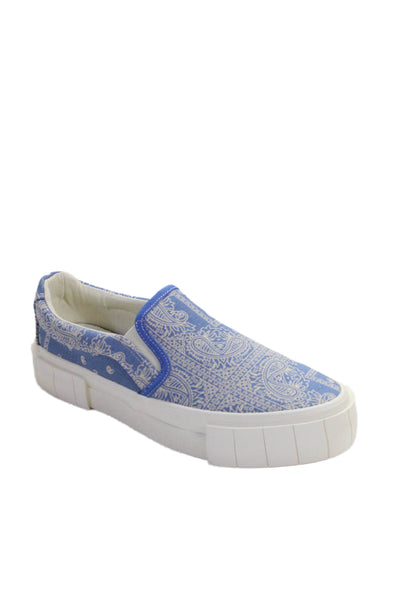 Good News Womens Yes Paisley Print Slide On Sneakers Blue Size 38 8