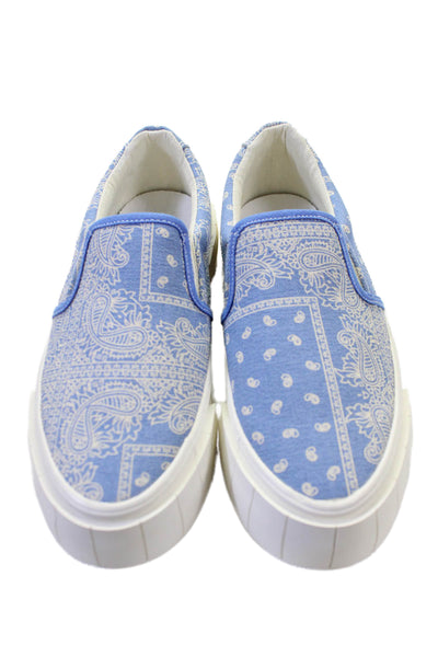 Good News Womens Yes Paisley Print Slide On Sneakers Blue Size 38 8
