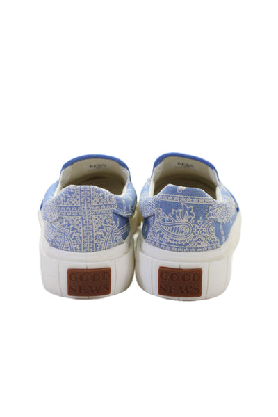 Good News Womens Yes Paisley Print Slide On Sneakers Blue Size 38 8