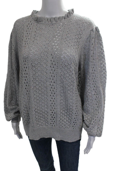 Sundance Women Pullover Sweater Gray Long Sleeve Size XL