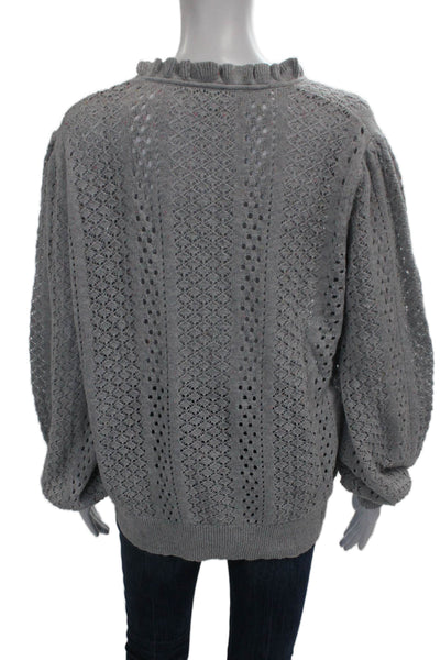 Sundance Women Pullover Sweater Gray Long Sleeve Size XL