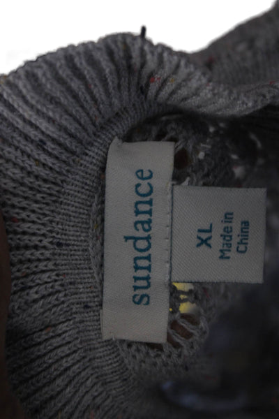 Sundance Women Pullover Sweater Gray Long Sleeve Size XL